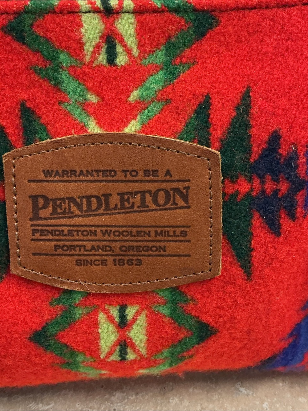 Pendleton Travel Cosmetic Bag 100% Wool Southwestern Aztec Navajo Pouch - Picture 5 of 8
